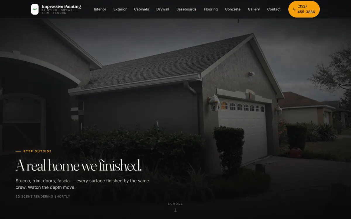 Impressive Painting Services website homepage